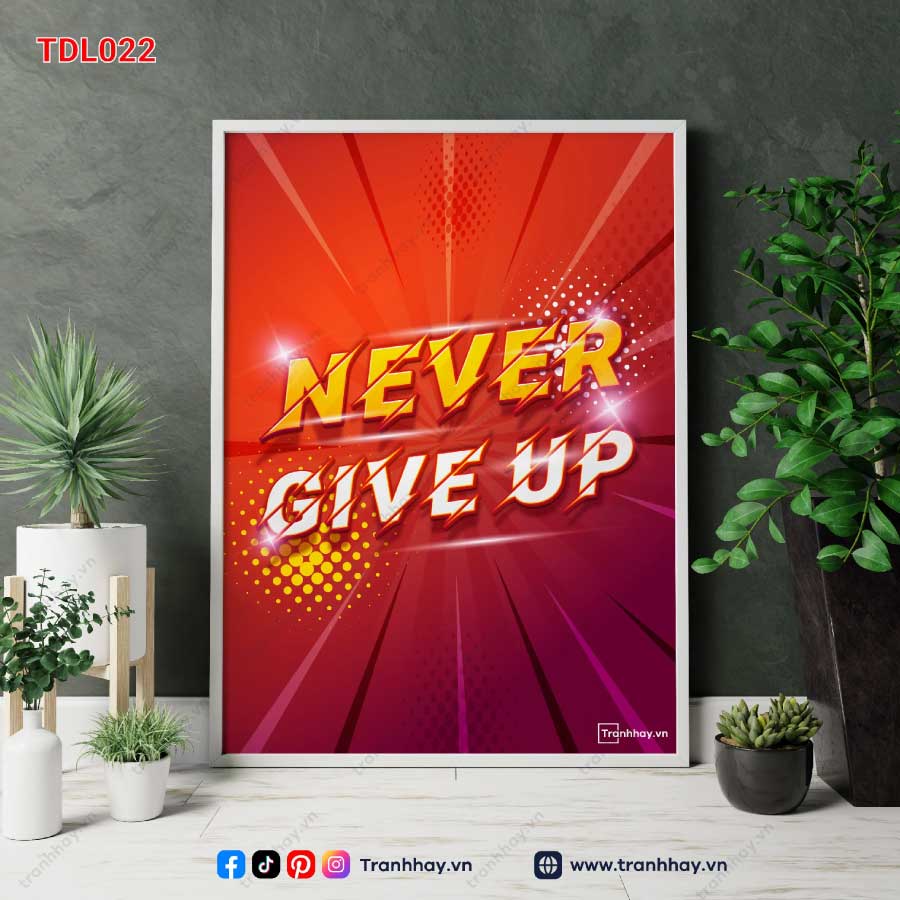 Tranh slogan Never Give Up