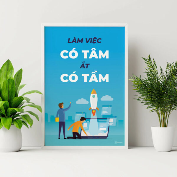 Tranh slogan Bộ Combo 5 Tranh Khích Lệ Tinh Thần Làm Việc Của Nhân Viên